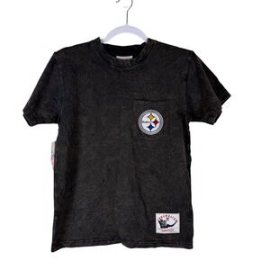 Mitchell Ness Kids Pittsburgh Steelers Throwbacks T Shirt Size M 10/12 NFL Black